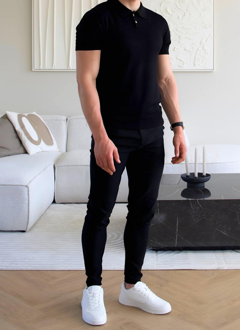 Lightweight chino pants - Black