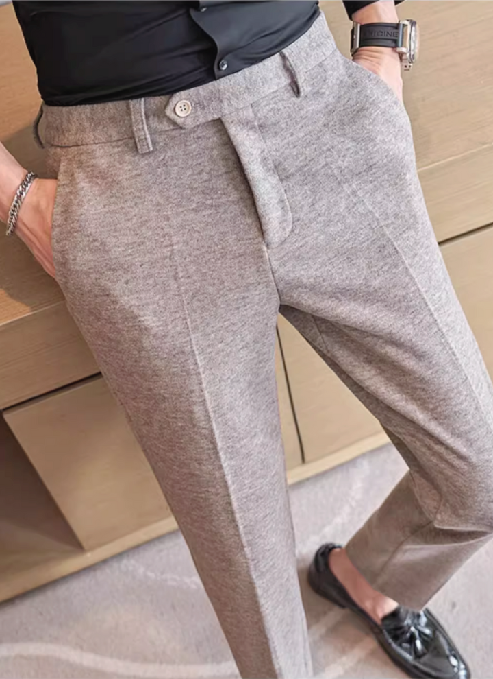 Heritage Wool-Blend Trousers - Stone