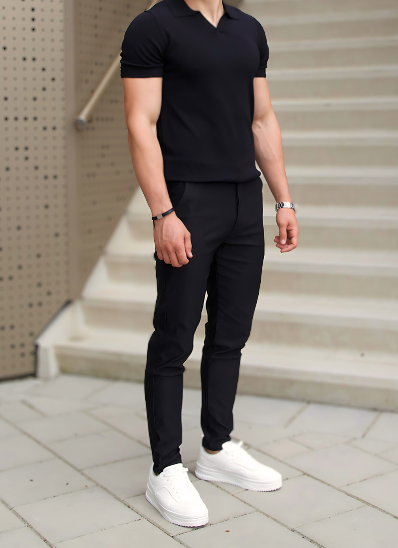 Lightweight chino pants - Black