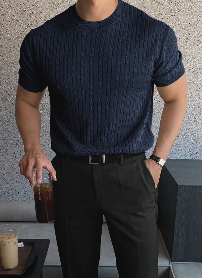 Textured Knit Shirt - Blue