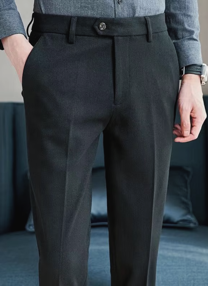 Heritage Wool-Blend Trousers - Black