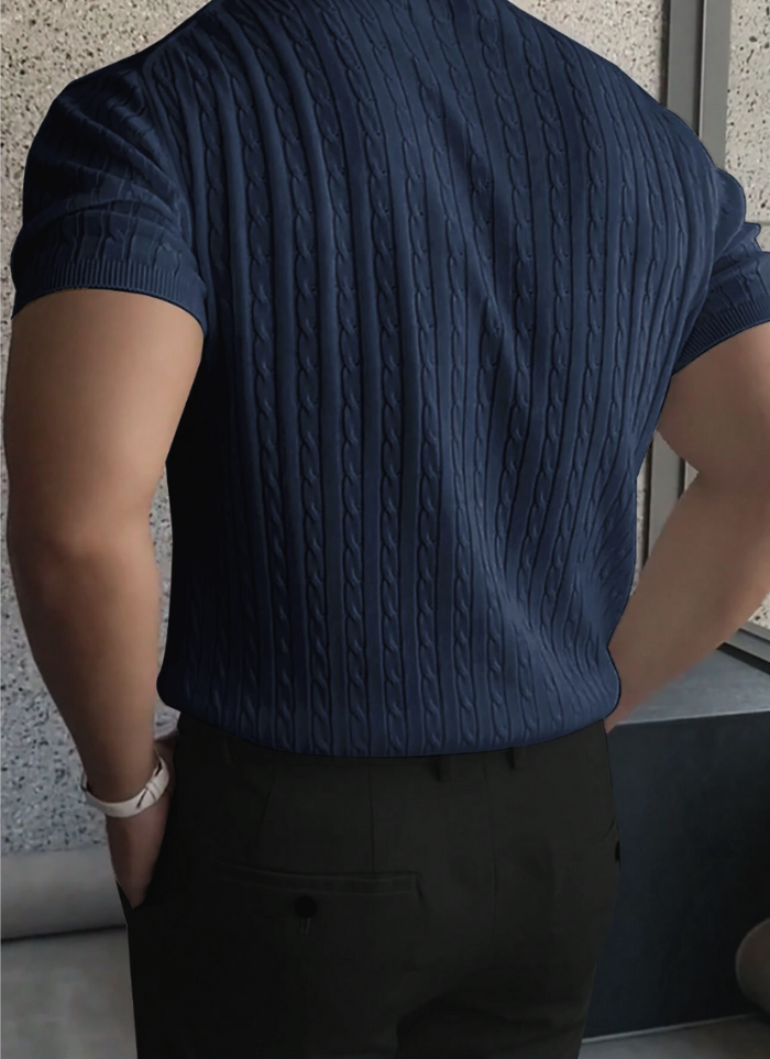 Textured Knit Shirt - Blue