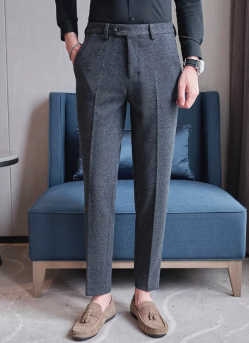 Heritage Wool-Blend Trousers - Gray