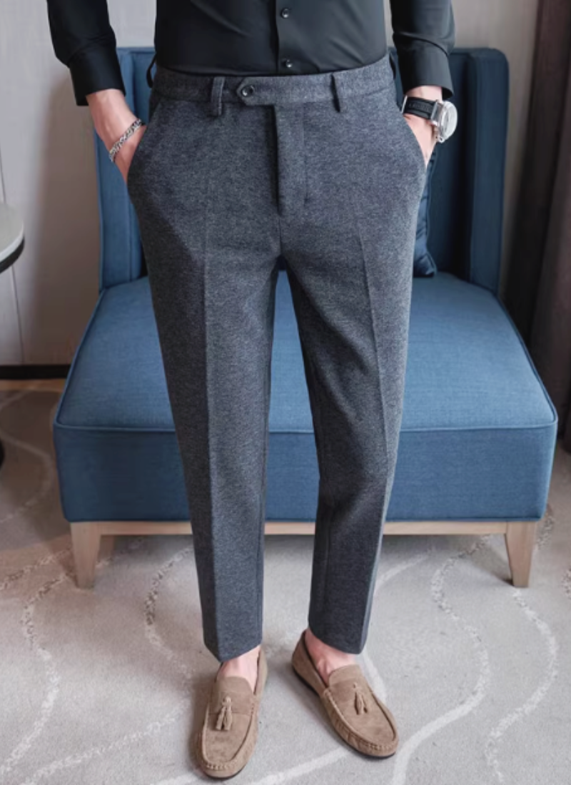 Heritage Wool-Blend Trousers - Gray