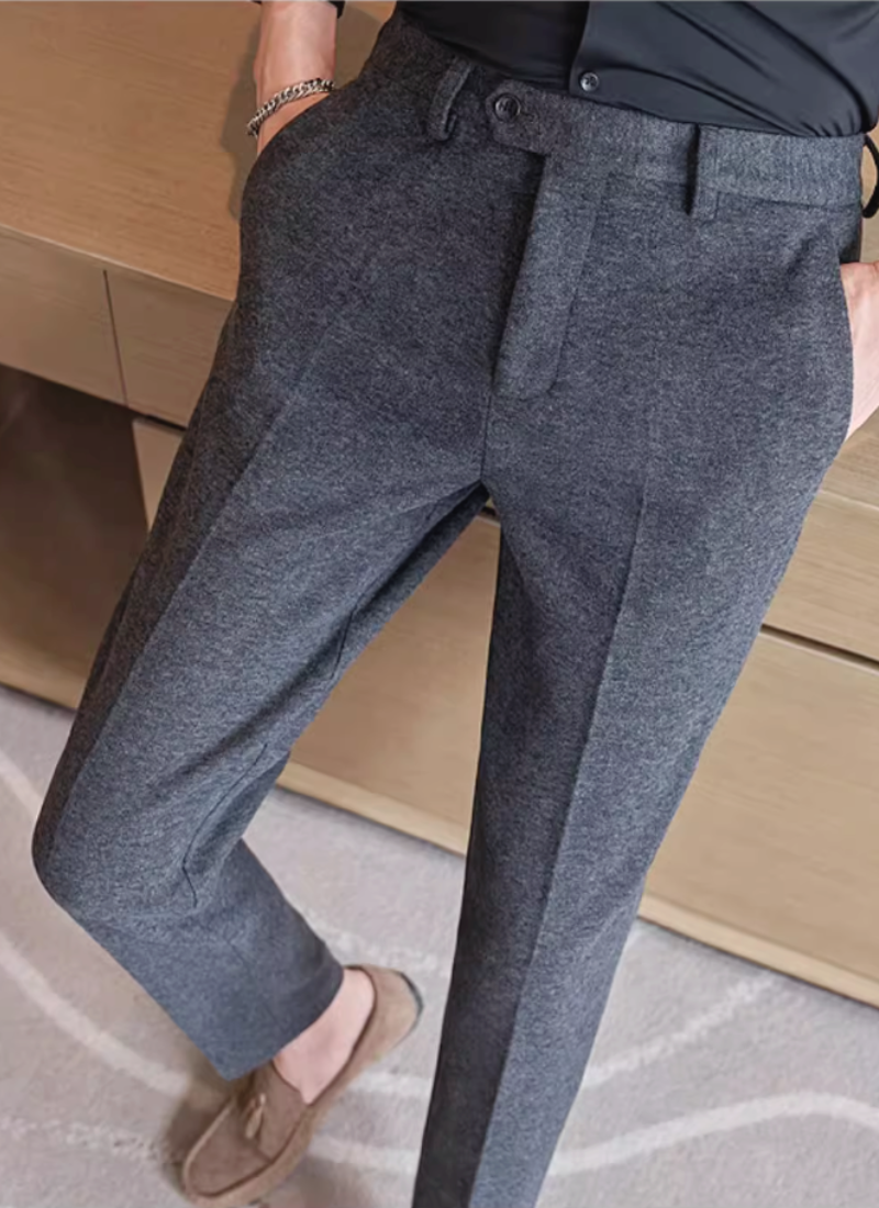 Heritage Wool-Blend Trousers - Gray