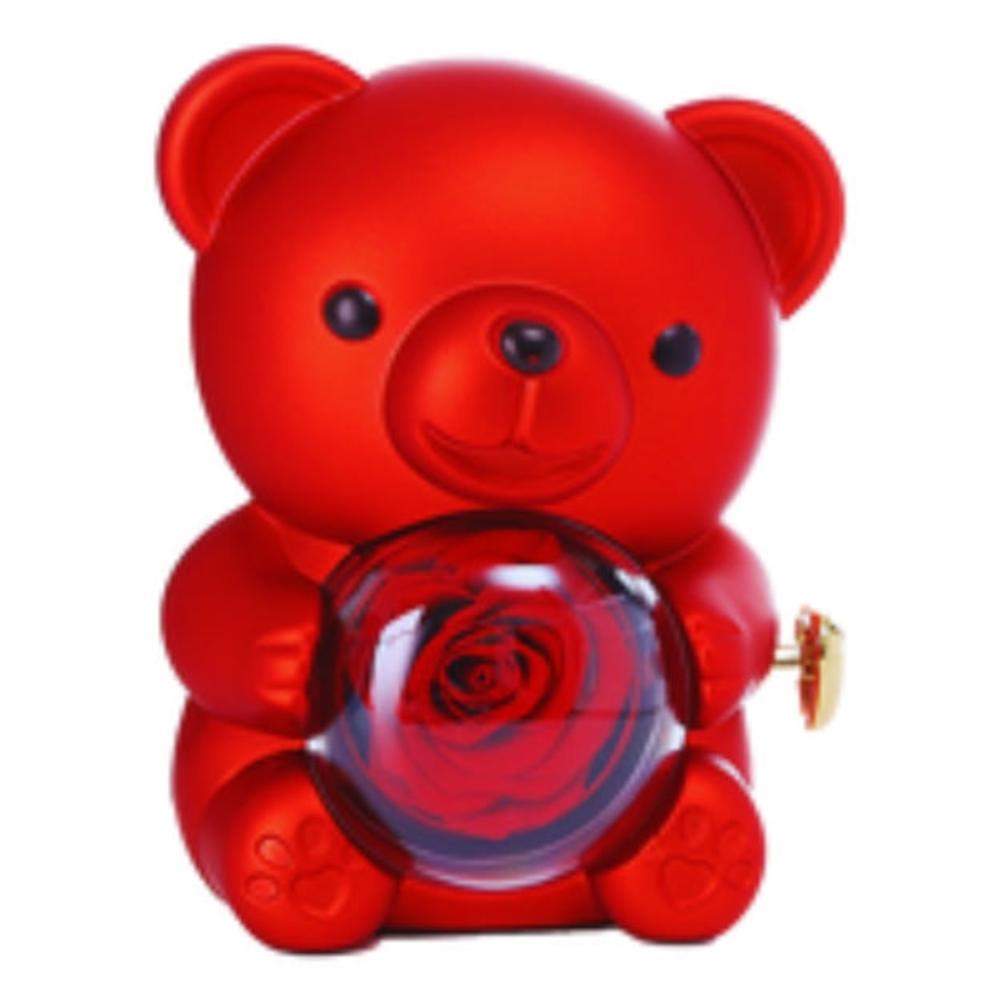 Eternal Rose Bear with Engraved Necklace