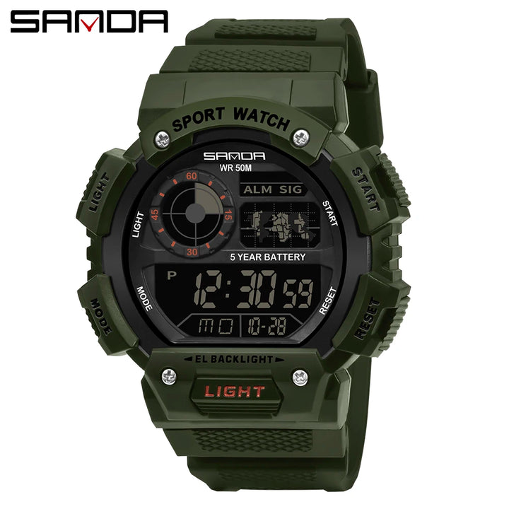 Sanda  Men 50m Waterproof Digital