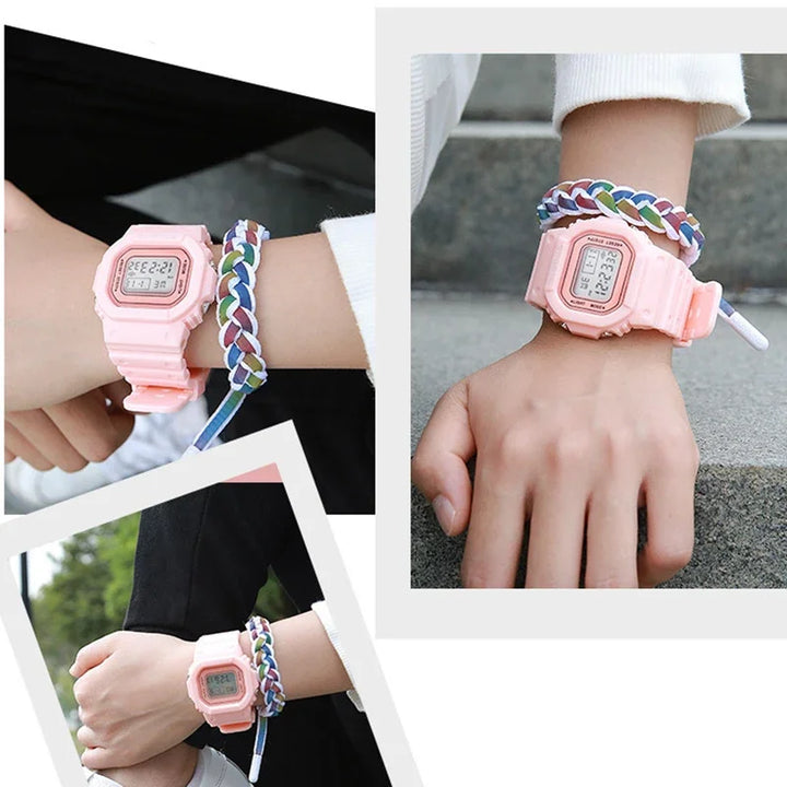 Watch Macaron Color Waterproof Square