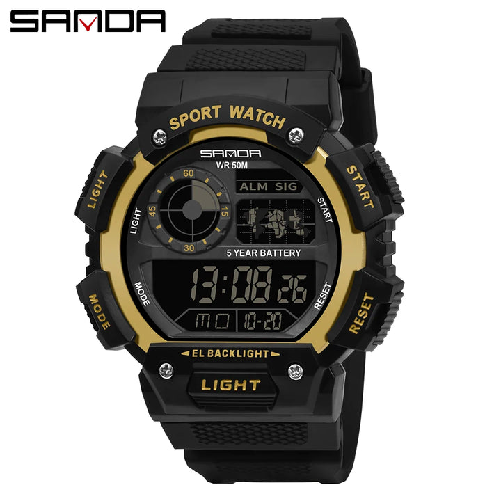 Sanda  Men 50m Waterproof Digital