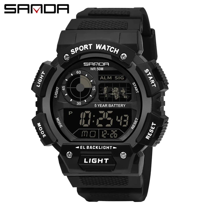 Sanda  Men 50m Waterproof Digital