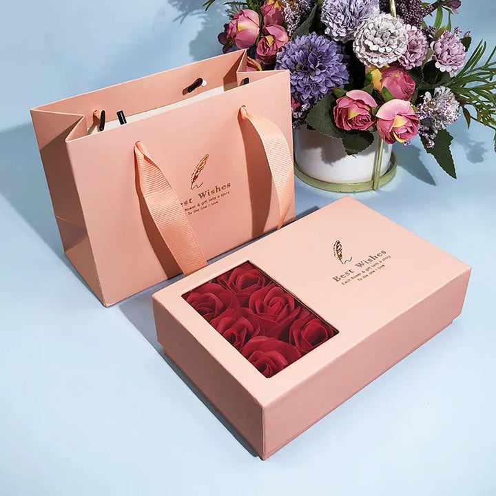 Eternal Rose Box Set with Engraved Bracelet for Couples