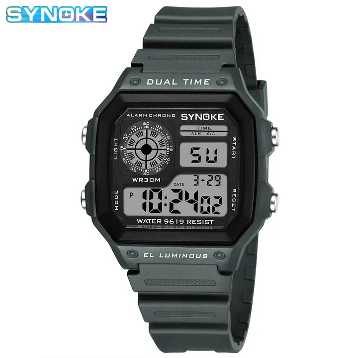 SYNOKE Military Digital Watches Men Sports Luminous Chronograph Waterproof