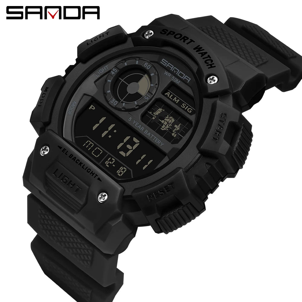 Sanda  Men 50m Waterproof Digital