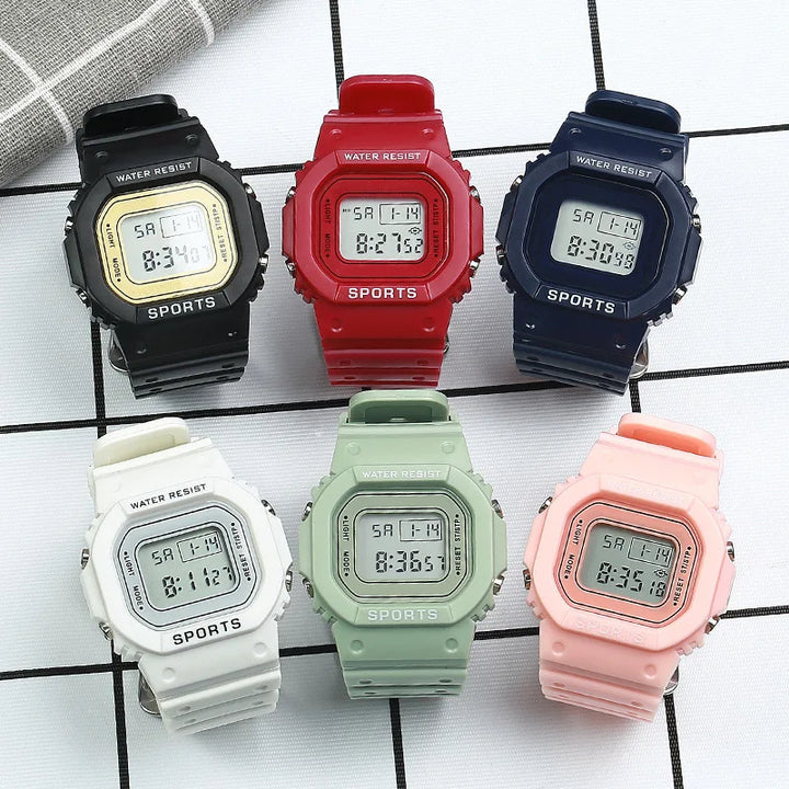 Watch Macaron Color Waterproof Square