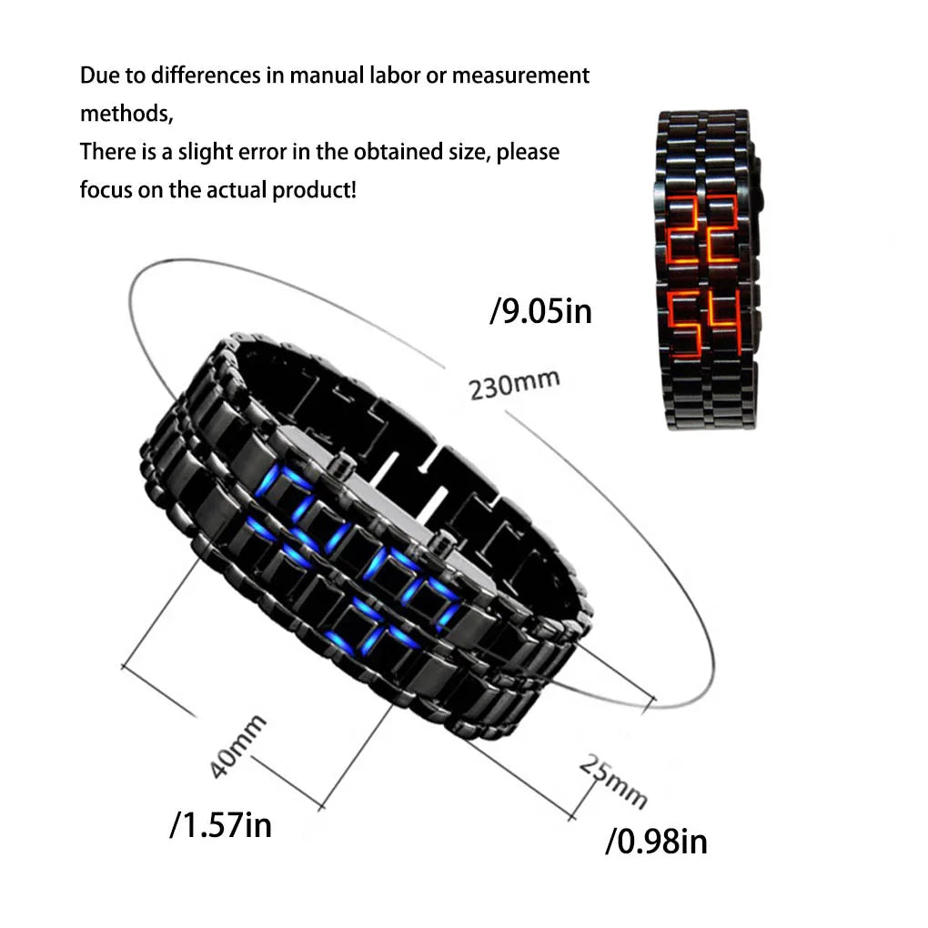 Relógio masculino europeu e americano Lava LED sem rosto