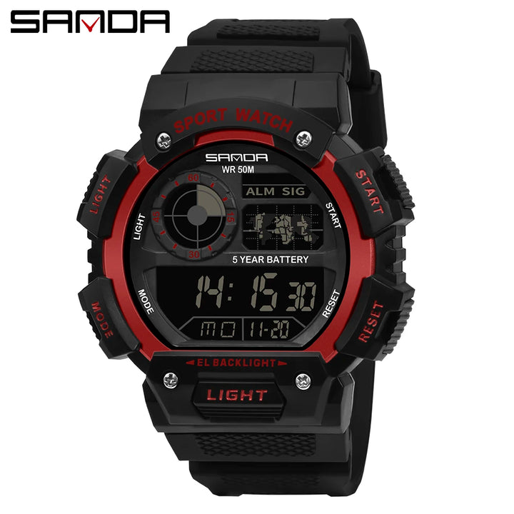 Sanda  Men 50m Waterproof Digital